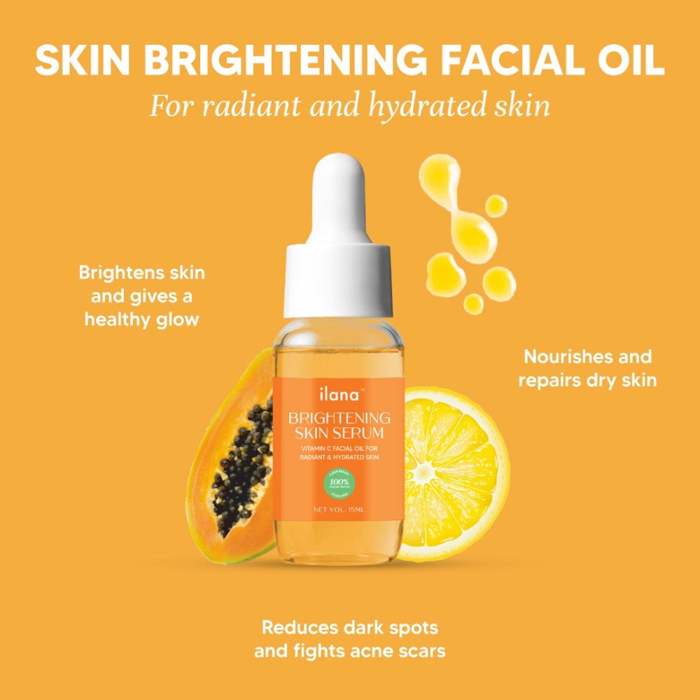Brightening Skin Serum Vitamin C Natural Face Oil Papaya + Lemon 15ml
